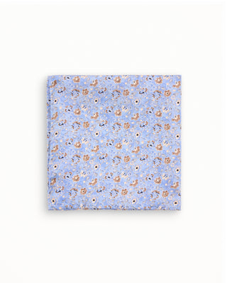 Dion Cornflower Floral Silk Pocket Square Cornflower Floral 10118