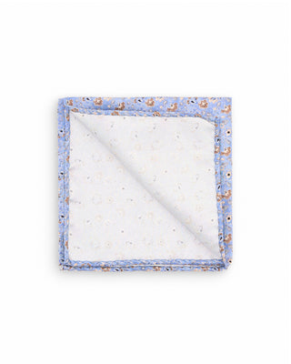 Dion Cornflower Floral Silk Pocket Square Cornflower Floral 1 10119