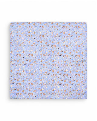 Dion Cornflower Floral Silk Pocket Square Cornflower Floral 2 10155