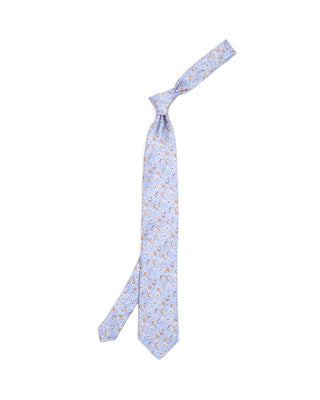 Dion Cornflower Floral Silk Tie Cornflower Floral 10178