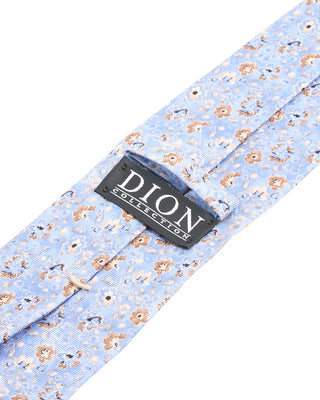 Dion Cornflower Floral Silk Tie Cornflower Floral 2 10283