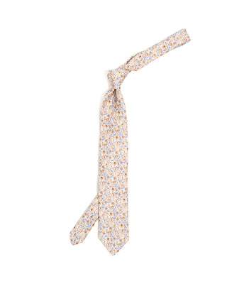 Dion Sand Floral Silk Tie Sand Floral 10205