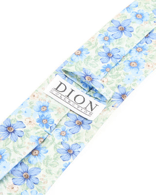 Dion Printed Panama Floral Daisy Silk Tie Sage 1 10257