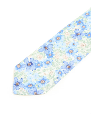 Dion Printed Panama Floral Daisy Silk Tie Sage 2 10258