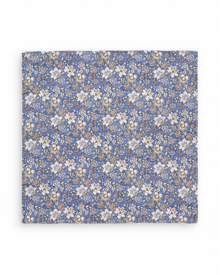 Dion Printed Panama Floral Verdant Melange Pocket Square Blue 2 10140