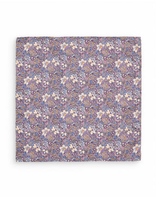 Dion Printed Panama Floral Verdant Melange Pocket Square Purple 2 10141