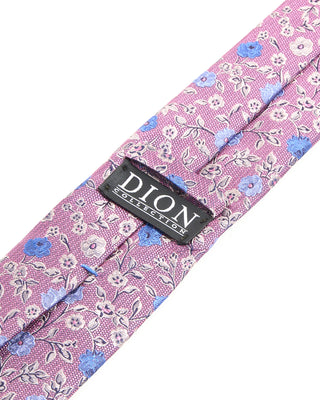 Dion Floral Rose  Poppy Silk Jacquard Tie Pink 2 10274