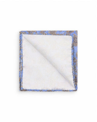 Dion Denim Blue Paisley Silk Pocket Square Denim Blue Paisley 1 10099