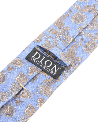 Dion Denim Blue Paisley Silk Tie Denim Blue Paisley 2 10256