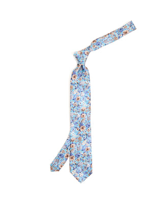 Dion Floral Garden Printed Tie Aqua 10204
