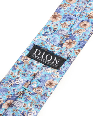 Dion Floral Garden Printed Tie Aqua 1 10245