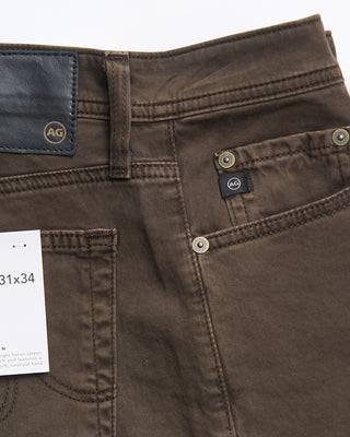 AG Jeans Tellis Deep Woodland Sateen Cotton 5 Pocket Pants Brown 870