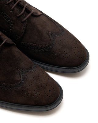 Lloyd Brogue Suede Shoes Chocolate 5 3846
