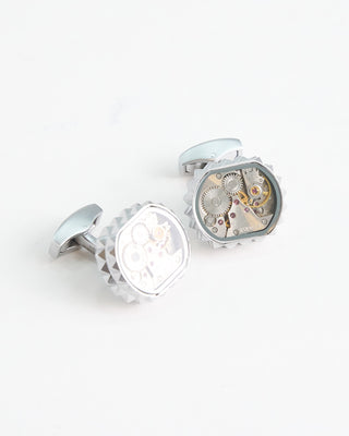 Tateossian Diamond Giza Skeleton Cufflinks Silver  3