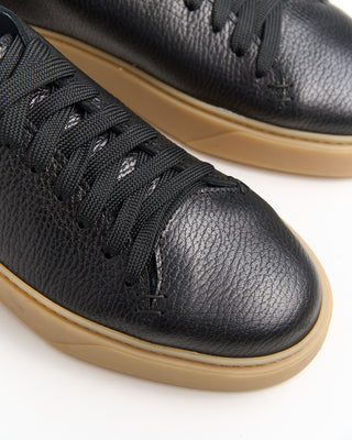 Giulio Moretti Bottalato Gum Sole Soft Leather Sneakers Black 2086