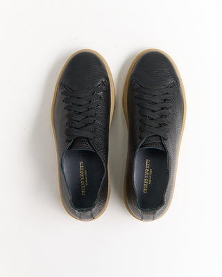 Giulio Moretti Bottalato Gum Sole Soft Leather Sneakers Black 2087
