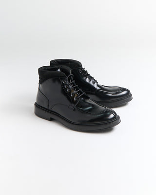 Giulio Moretti Polished Leather Hybrid Split Toe Boots Black 2044