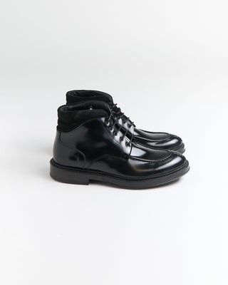Giulio Moretti Polished Leather Hybrid Split Toe Boots Black 2046