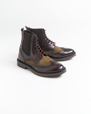 Giulio Moretti Leather  Suede Wingtip Boots Bordeaux 2017