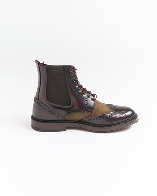 Giulio Moretti Leather  Suede Wingtip Boots Bordeaux 2018