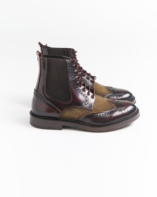 Giulio Moretti Leather  Suede Wingtip Boots Bordeaux 2019