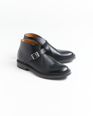 Giulio Moretti Monk Strap Leather Chukkas Black 2024