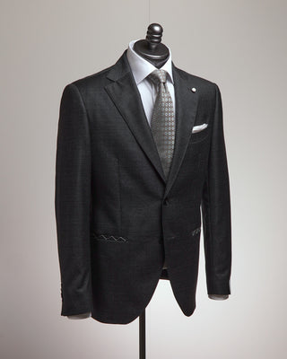 Luigi Bianchi Mantova Vitale Barberis Canonico Grey Nailhead Wool Suit Grey  1