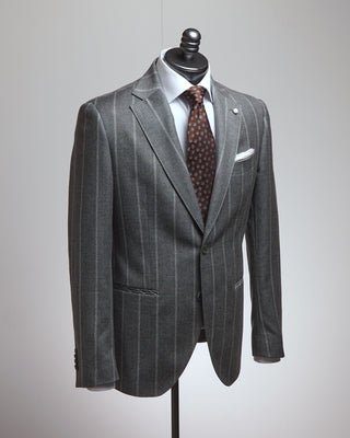 Luigi Bianchi Mantova Chalkstripe Wool Suit Grey 