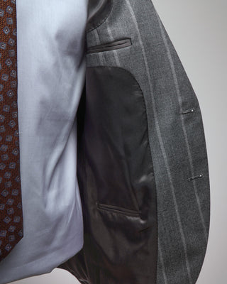 Luigi Bianchi Mantova Chalkstripe Wool Suit Grey  5