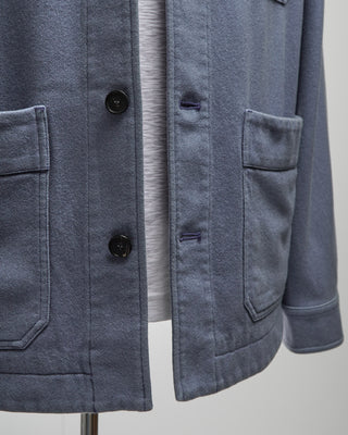  Manto Ice Blue 100% Cashmere Garment Dyed Shirt Jacket Light Blue  2