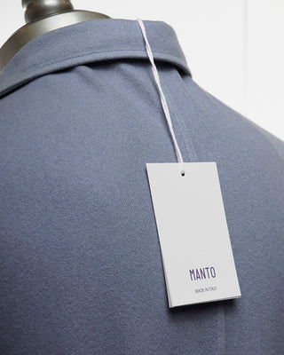  Manto Ice Blue 100% Cashmere Garment Dyed Shirt Jacket Light Blue  5
