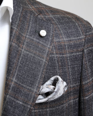 Luigi Bianchi Mantova Check Wool Sport Jacket Grey  Taupe  2