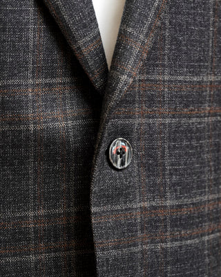 Luigi Bianchi Mantova Check Wool Sport Jacket Grey  Taupe  4