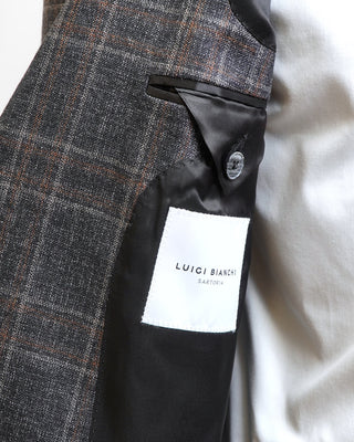 Luigi Bianchi Mantova Check Wool Sport Jacket Grey  Taupe  6