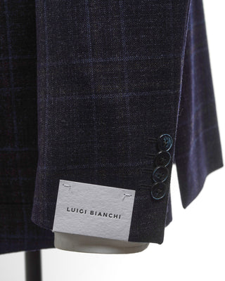 Luigi Bianchi Mantova Check Wool Sport Jacket Navy  Brown  6