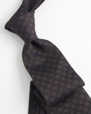 Paolo Albizzati Silk Jacquard Grenadine Hand Rolled Tip Necktie Chocolate  2