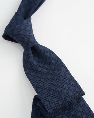 Paolo Albizzati Silk Jacquard Grenadine Hand Rolled Tip Necktie Midnight  1