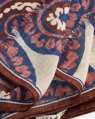 L.B.M. 1911 Midweight Floral Large Paisley Print Soft Wool Scarf Salmon  1
