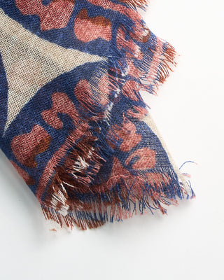 L.B.M. 1911 Midweight Floral Large Paisley Print Soft Wool Scarf Salmon  3