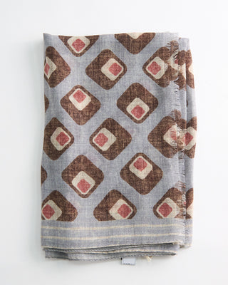 L.B.M. 1911 Midweight Retro Shapes Soft Wool Scarf Light Blue 