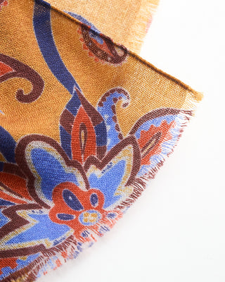 L.B.M. 1911 Midweight Floral Paisley Print Soft Wool Scarf Safron  4