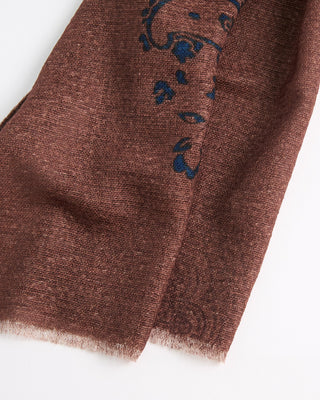 L.B.M. 1911 Soft Brushed Wool Tonal Exploded Paisley Scarf Brown  1