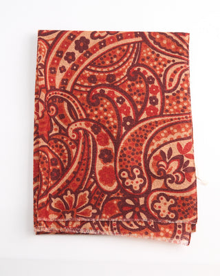 L.B.M. 1911 Soft Brushed Wool Artistic Floral Scarf Tan  3