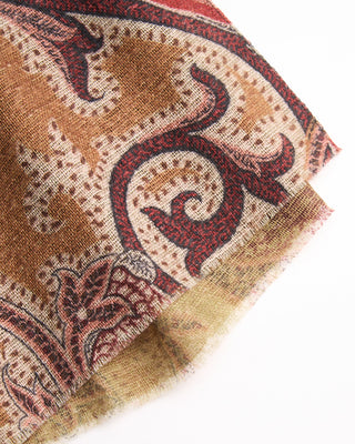 L.B.M. 1911 Soft Brushed Wool Paisley Scarf Burgundy  1