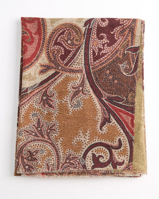 L.B.M. 1911 Soft Brushed Wool Paisley Scarf Burgundy  3