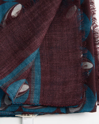 L.B.M. 1911 Midweight Retro Shapes Soft Wool Scarf Burgundy  4