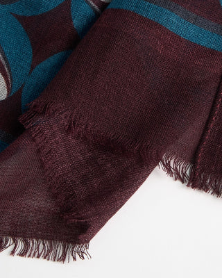 L.B.M. 1911 Midweight Retro Shapes Soft Wool Scarf Burgundy  6
