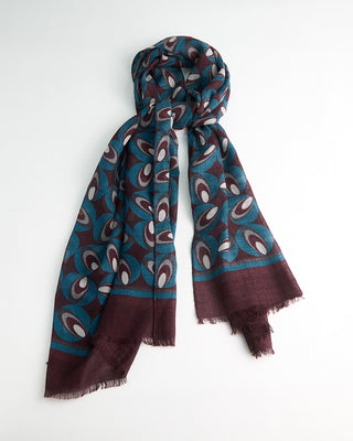 L.B.M. 1911 Midweight Retro Shapes Soft Wool Scarf Burgundy  7