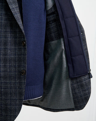 Luigi Bianchi Mantova Soft Tweed Wool Check Hybrid Sport Jacket Grey  4
