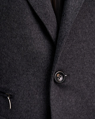 Luigi Bianchi Mantova Colombo Wool  Cashmere Hybrid Travel Topcoat Grey  4